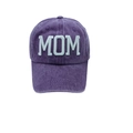 Vintage purple washed cotton baseball cap featuring light blue MOM 3D embroidery detail - Adjustable / Washed Purple-MOM Embroidery (9)