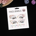Colorful rhinestone face jewels with symmetrical floral patterns for festive makeup looks - Multicolor Flat Rhinestone