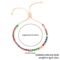 Rose gold multicolor zircon tennis bracelet with adjustable slider clasp for women - 3mm Rose Gold Round Rainbow Stone