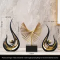 Modern black gold ceramic phoenix set and golden iron eagle statue home decor - Phoenix Flight Black Gold Set With Golden Eagle Iron Art Ornament