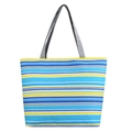 Große gestreifte Canvas-Einkaufstasche mit blau-gelbem Muster für Damen Mode - Stil 6a