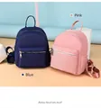 Mini zaini in nylon rosa e blu navy con tasche con zip e manici superiori - Blu scuro