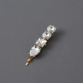 Pince à cheveux dorée élégante avec des strass étincelants de différentes formes - Or Blanc