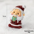 Miniatuur kerstman beeldje van hars met geschenkdoos, 5 cm hoogte, 39 g kerstdecoratie - Kerstman (39g)