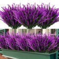 Detailed view of purple artificial lavender in a window box with natural lighting - Red Lotus