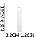 White thick woven cotton webbing keychain with spring buckle 16cm length dimension - No.42 Bleached White/White Buckle (16cm)
