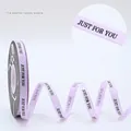 1cm lavender grosgrain ribbon with black Just For You print for gift wrapping - 1CM Grosgrain Ribbon [Light Purple just] 40 Yards