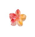 Tropical frangipani hair claw clip with vibrant red and orange gradient pearlescent finish - 8cm New Gradient Color - Red And Yellow