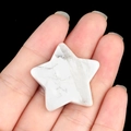 Star-shaped white howlite natural stone crystal with grey marble veins for DIY crafts - Howlite