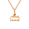 Rose gold Aquarius zodiac symbol pendant necklace in minimalist stainless steel finish - Aquarius-Gold