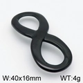 Colgante de símbolo de infinito negro pulido en acero inoxidable para joyas, 40x16mm - 40*16mm / Negro