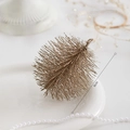 Golden glitter pine needle Christmas ball ornament, 8cm festive tree hanging decoration - Champagne Gold Pine Needle Tree 8cm / 8cm