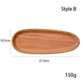 Acacia wood serving tray, oval shape for bread and snacks, size 27.5x10.5cm, weight 150g - 27.5x10.5cm / Style B