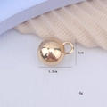 Ciondolo sferico dorato da 1,5 cm in metallo, accessorio lucido per decorazione scarpe DIY - C369 Fibbia in Metallo Dorato