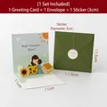3D sunflower pop-up Teacher's Day card with dark green envelope and Thank You sticker - Sunflower Gardener Pop-up (Style A)