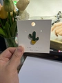 Cute cactus enamel pin badge in a yellow pot with dark green desert plant design - 73*Cactus in Pot Pin