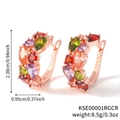 Boucles d'oreilles créoles rose doré avec cristaux colorés de coupe poire - Or Rose Zircon Multicolore