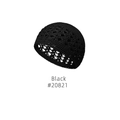 Handmade black crochet wheat pattern beanie with breathable hollow knit design - Black