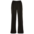 Détail de la taille élastique haute et du cordon de serrage sur pantalon large noir - S / café