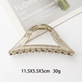 Elegant transparent brown triangular claw clip hair accessory size 11.5cm for women - Transparent Gray