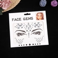 Gemme per viso con strass trasparenti in varie forme per trucco artistico e DIY - Bianco