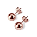 Minimalist 316L stainless steel ball stud earrings in rose gold finish for women - Rose Gold (8mm)