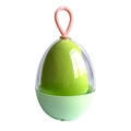 Groene mango make-up spons in een transparante beschermhoes met een roze haak - Groene Mango (Eierschaal case)