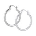 Orecchini a cerchio classici in argento 925 con una finitura lucida dal design elegante - Argento-20mm