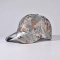 Detail of silver baseball cap featuring golden jacquard floral pattern and butterfly embroidery - Adjustable / Silver Grey with Orange Gold Floral (Guofeng Flower)