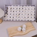 Elegant box of white soap flower roses for Valentine's Day gift decoration - 3 Layers (50 Pcs/Box) / White