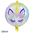 18 inch round unicorn foil balloon with rainbow edges for birthday party decoration - Cute Unicorn