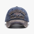 Cappellino vintage blu navy lavato con ricamo Original The Black e visiera grigia - Regolabile / Blu navy