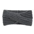 Fascia per capelli in maglia intrecciata grigio scuro con nodo per l'inverno - Grigio scuro