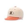 Casquette de baseball en coton beige et orange pour bébé avec écusson brodé R - Env. 46CM / Orange