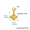 Pendentif trèfle doré en acier inoxydable avec zircon et fermoir mousqueton - Pendentifs Trèfle Ajourés Dorés (4 pièces)
