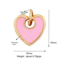 DIY heart pendant in pink enamel with gold-plated copper frame, 10mm jewelry accessory - L268081-Pink Pink Hollow Heart