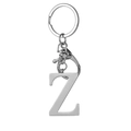 Modern stainless steel keychain with letter Z pendant and lobster clasp for bags - Letter Z / Steel