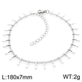 Silver matchstick bracelet in white enamel finish with 180mm length and 2g weight - White Teardrop Style (KB190897-Z)