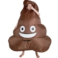 Funny inflatable poop emoji costume in brown nylon for Halloween party cosplay outfits - Poop 2 / One Size