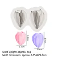 Tulip flower silicone mold for DIY cake decoration with precise dimensions and weight - 2-Cavity Tulip / Gray