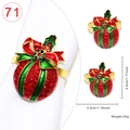 Christmas ball napkin ring with red enamel bow and green holly rhinestones - Christmas Ball (71)