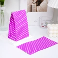 Mini purple paper gift bag with white polka dots for festive packaging and party favors - Purple with White Dots