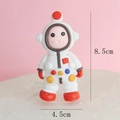 Cute white astronaut cake topper figure with colorful accents 8.5cm height - Polymer Clay Standing Astronaut
