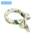 Summer cooling pet neck scarf with avocado print and bow knot for dogs and cats - 100*5cm / Avocado