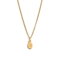 Golden stainless steel necklace with oval pendant featuring the letter R engraving - Necklace + Pendant R
