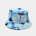 Chapeau bob réversible avec motif tie-dye bleu et blanc pour protection solaire d'été - M (56-58cm) / Réversible / Dégradé à l'Encre Bleu Blanc (30#)