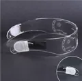 Cyberpunk LED glowing glasses with futuristic white etched patterns on transparent acrylic - C3 Double-Sided Seven Color Slow Change [Battery]