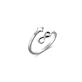 Minimalist silver stainless steel open ring with infinity and cross symbols for men - US 9 / R113 Infinity Cross / Silver
