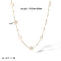 Elegant gold chain necklace featuring white star beads and small pearls on a white background - Star Pearl Necklace (TN3408)