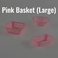 Roze miniatuur poppenhuis keukenmandje in groot formaat, duurzaam plastic ontwerp - Groot / Roze